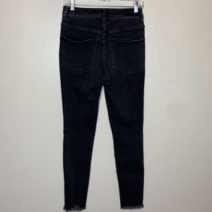 EXPRESS Jeans Charcoal Perfect Ankle Legging Super High Raw Step Hem 6 Regular